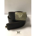 GERMAN ARMY NCO LEATHER BELT WITH EAGLE BUCKLE (EINIGKEIT RECH FREHEIT)