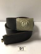 GERMAN ARMY NCO LEATHER BELT WITH EAGLE BUCKLE (EINIGKEIT RECH FREHEIT)