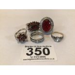 FIVE 925 SILVER DRESS RINGS