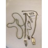 THREE 925 SILVER CHAINS & ONE PLATED EXAMPLE, 23G