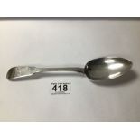 GEORGE IV RAT TAIL HALLMARKED SILVER IRISH SPOON JAMES SCOTT, 23CM, 82 GRAMS