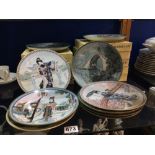 TEN DECORATIVE ORIENTAL DISPLAY PLATES WITH BOXES