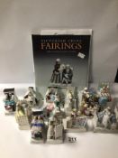 THIRTEEN CONTINENTAL PORCELAIN FAIRING FIGURINE GROUPS, WITH A RELATED REFERENCE BOOK
