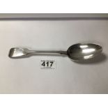 GEORGE III HALLMARKED SILVER TABLE SPOON WILLIAM CHAWNER, 22CM, 80G