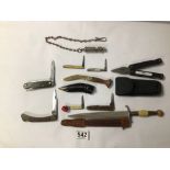 MIXED ITEMS, PEN KNIVES (ROSTFREI) DAGGERS, POLICE WHISTLE (ACME), AND MORE