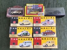 NINE BOXED DIE-CAST CARS, VANGUARD, ONLY FOOLS AND HORSES, CORONATION STREET