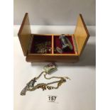 VINTAGE COSTUME JEWELLERY WITH BOX AND MORE