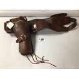 WESTERN-STYLED LEATHER (BUSCADERO) GUN BELT AND HOLSTER