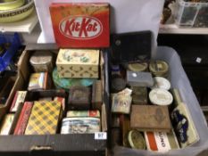 LARGE QUANTITY OF VINTAGE TINS, CIGARETTE AND TOBACCO TINS, OXO, MCVITIES AND MORE