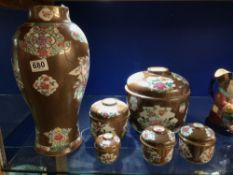 CHINESE QING DYNASTY FAMILLE ROSE BATAVIA WARE JARS A/F