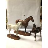THREE ROYAL DOULTON HORSE FIGURINES, DESSERT ORCHID, NIJINSKY WITH ONE OTHER