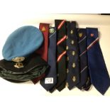 MIDDLESEX REGIMENT BERET, UN BERET, AND MILITARY RELATED TIES