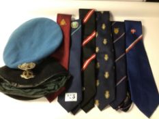 MIDDLESEX REGIMENT BERET, UN BERET, AND MILITARY RELATED TIES