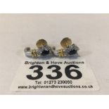 HALLMARKED 18CT GOLD SAPPHIRE & DIAMOND EARRINGS, 5.6G