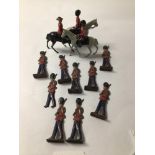 RARE TIN PLATE SOLDIERS WITH LEAD SOLDIERS ON HORSEBACK