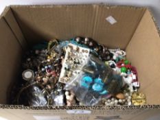 MIXED BOX OF COSTUME JEWELLERY, SOME VINTAGE