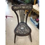 VICTORIAN SPINDLE BACK CHAIR WITH TAPESTRY SEATING