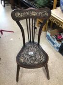 VICTORIAN SPINDLE BACK CHAIR WITH TAPESTRY SEATING