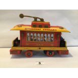 RETRO C.1960 TIN LITHOGRAPH (10430) BROADWAY TROLLEY CAR, BATTERY-OPERATED, LABELLED MODERN TOYS-