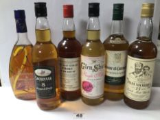 SIX BOTTLES OF ALCOHOL, MILLENNIUM COURVOISIER COGNAC, GLEN SHIRA, MACFARLANE BRUCE AND CO., HOUSE