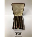 SET OF FOUR STERLING SILVER BRIDGE PENCILS (CASED)