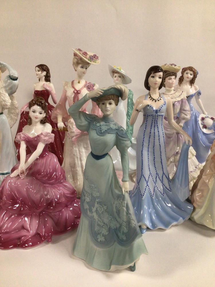 TWELVE COALPORT FIGURINES, MARY, LOUISA AT ASCOT, ELEGANCE BEATRICE AT THE GARDEN PARTY, ROSEMARY, - Image 3 of 8