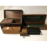 ROSEWOOD TEA CADDY A/F WITH OTHER BOXES