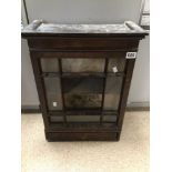 ANTIQUE DISPLAY CABINET WITH BOTTOM DRAWER, 25CM A/F