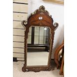 GEORGIAN STYLE GILT EDGED MIRROR, 92 X 45CM