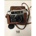 VINTAGE SOVIET USSR FED 4 FILM CAMERAS (8303356) WITH LEATHER CASE.