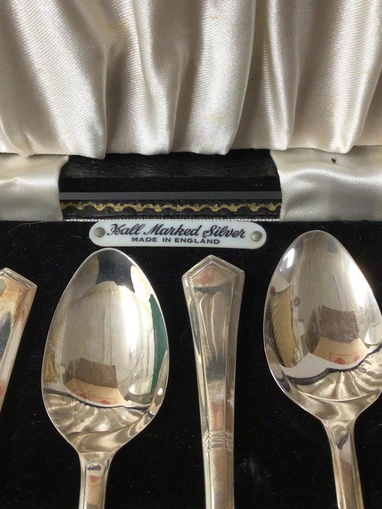 SET OF SIX CASED HALLMARKED SILVER TEASPOONS 1966 BY ANGORA SILVER PLATE CO LTD, 91 GRAMS - Image 2 of 4