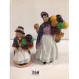 ROYAL DOULTON FIGURINES, BIDDY PENNY FARTHING (HN1843) BALLOON GIRL (HN2818)