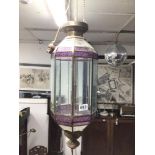 BRASS AND GLASS LANTERN LIGHT