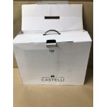 BOXED CASTELLI COMPUTER, ONE SECTION, BRIEFCASE (BLACK). WITH INNER PADDING, SHOULDER STRAP, AND
