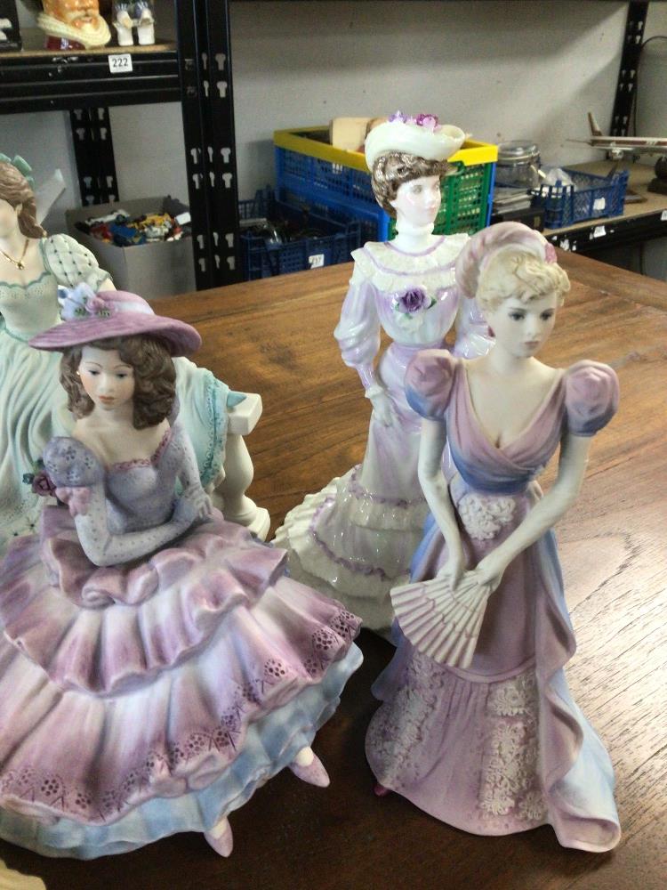 EIGHT COALPORT FIGURINES, LOUISA AT ASCOT, BEATRICE, PATIENCE ON THE BALCONY, CONSTANCE, COVENT - Image 3 of 8