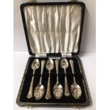 SET OF SIX CASED HALLMARKED SILVER TEASPOONS 1966 BY ANGORA SILVER PLATE CO LTD, 91 GRAMS