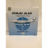 BOXED DESKTOP AIRPLANE PAN-AM BOEING 747 INFLIGHT 200 MODEL CLIPPER STORM KING, SCALE 1/200