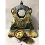 VINTAGE CERAMIC CLOCK ON A CERAMIC BASE, 49CM A/F