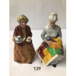 TWO ROYAL DOULTON FIGURINES ‘TEATIME’ HN2255 AND ‘EVENTIDE’ HN2814.