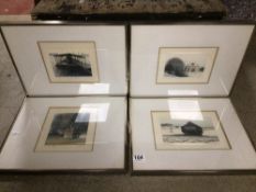 P. BISSON FOUR SIGNED LIMITED EDITION PRINTS ALL FRAMED AND GLAZED, 41 X 34CM