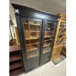 PAINTED BLACK WOODEN DISPLAY CABINET