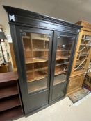 PAINTED BLACK WOODEN DISPLAY CABINET