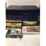 MIXED COLLECTION OF DIE-CAST MODEL AIRCRAFT TOGETHER WITH METAL AND PLASTIC MODEL KITS. INCLUDES