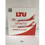 BOXED DESKTOP MODEL AIRPLANE AIRBUS A330 AIR LTU BY INFLIGHT 200 SCALE 1/200