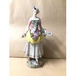 LARGE LATE 19TH CENTURY MEISSEN LADY FIGURINE, 37CM