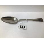 GEORGE III HALLMARKED SILVER THREAD PATTERN TABLESPOON, 22.5CM 1802 BY SOLOMON HOUGHAM, 80 GRAMS