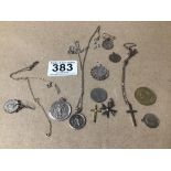 MIXED SILVER AND WHITE METAL ITEMS, EARRINGS, PENDANTS AND MORE