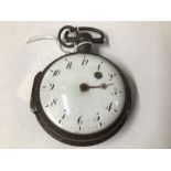 ANTIQUE SILVER VERGE FUSEE POCKET WATCH