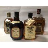 FOUR BOTTLES OF 12-YEAR-OLD SCOTCH WHISKY, GRAND OLD PARR SOMETHING SPECIAL HILL THOMSON AND CO,