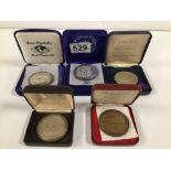 SIX CASED COINS QUEEN ELIZABETH SPRING 1976, WORLD CRUISE 1979, WORLD CRUISE 1977 AND MORE